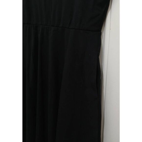 Cobalt street womens medium 100% BCI cotton black midi flare dress stretch - Picture 4 of 8